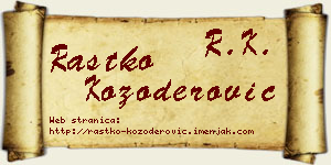 Rastko Kozoderović vizit kartica